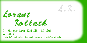 lorant kollath business card